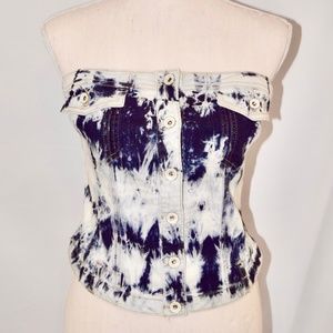 Guess button up denim corset